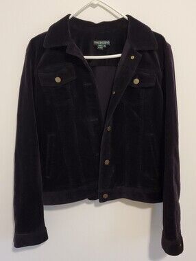 Ralph Lauren Medium Deep Purple Corderoy Jacket Button Down Pockets